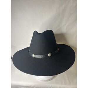 Silver Spur Hondo B bar H Wool Felt Cowboy Hat Black Size 7  56 Made In USA